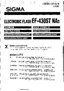 Sigma 430 EF NA manual. Camera Instructions.